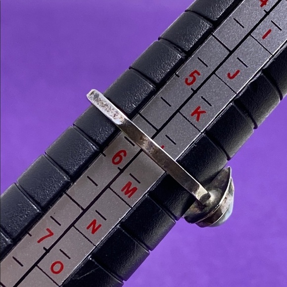 💛 Vintage Handmade Sterling Silver Larimar Heart Ring - Picture 5 of 6